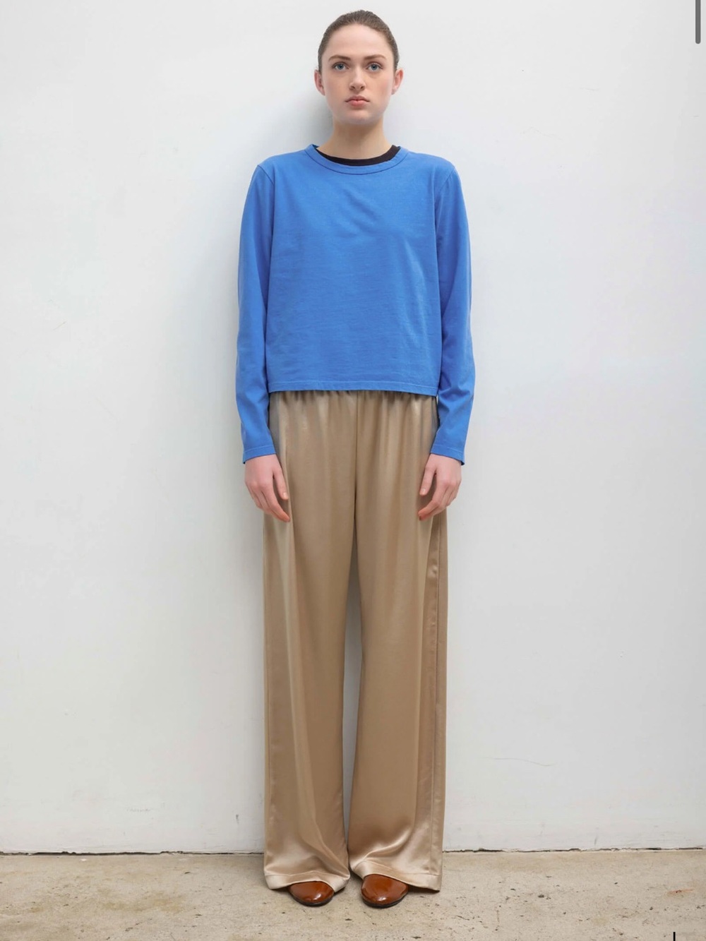 LESET Barb Wide Leg Pant in Sand NWT
